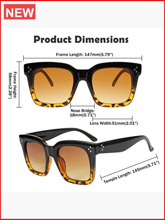 Vintage Square Gradient Sunglasses UV400 Protection Polarized main image 5